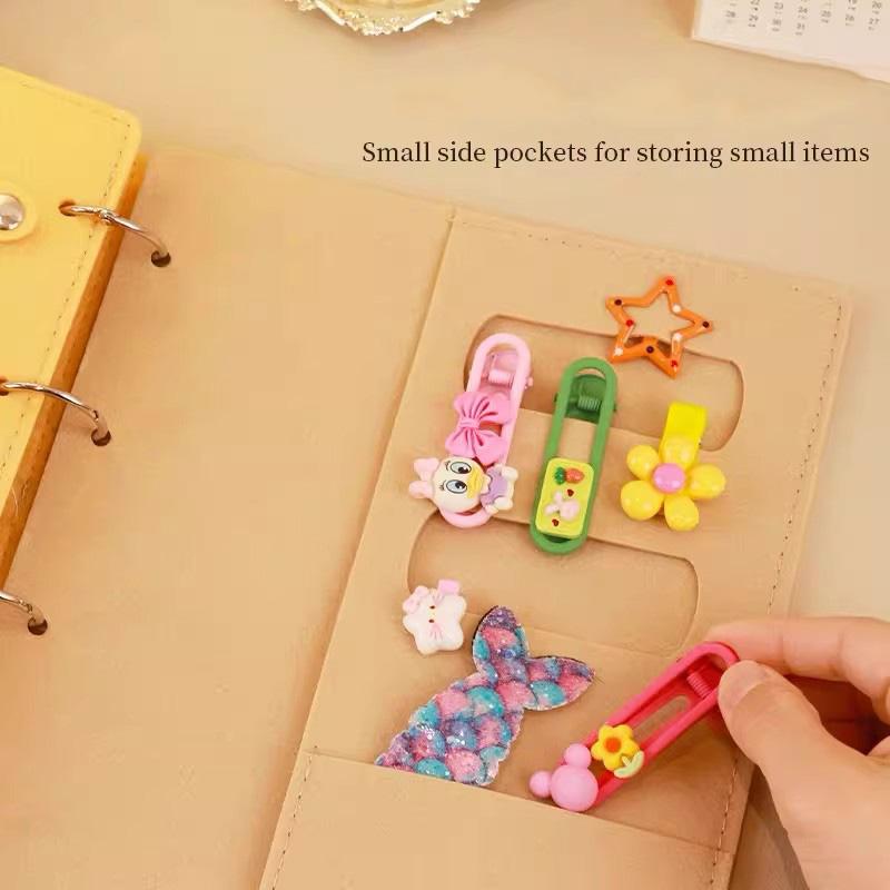 Cute Hair Accessory Storage Book for Kids, Hair Clips and Headbands Display Folder, Foldable Convenient Hairband Organizer Bag