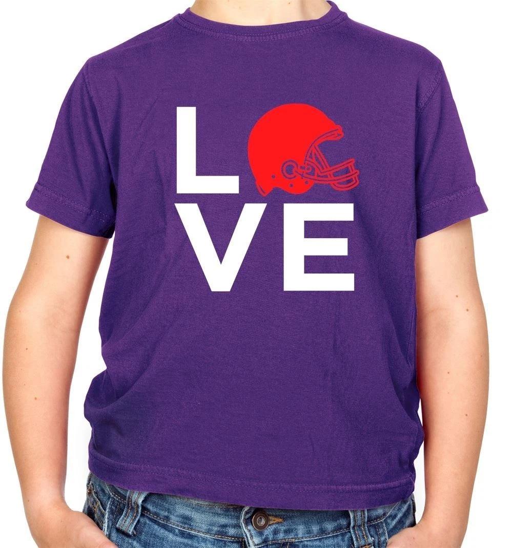 

Love American Football Helmet For Kids T-Shirt Player Fan Team Sports Hobby 140
