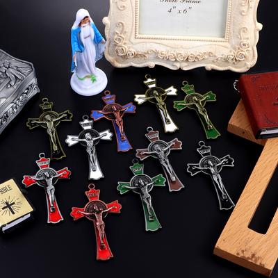 Multi Style St. Benedict's Cross, Jesus Christ Pendant, Religious Prayer Decoration Supplies