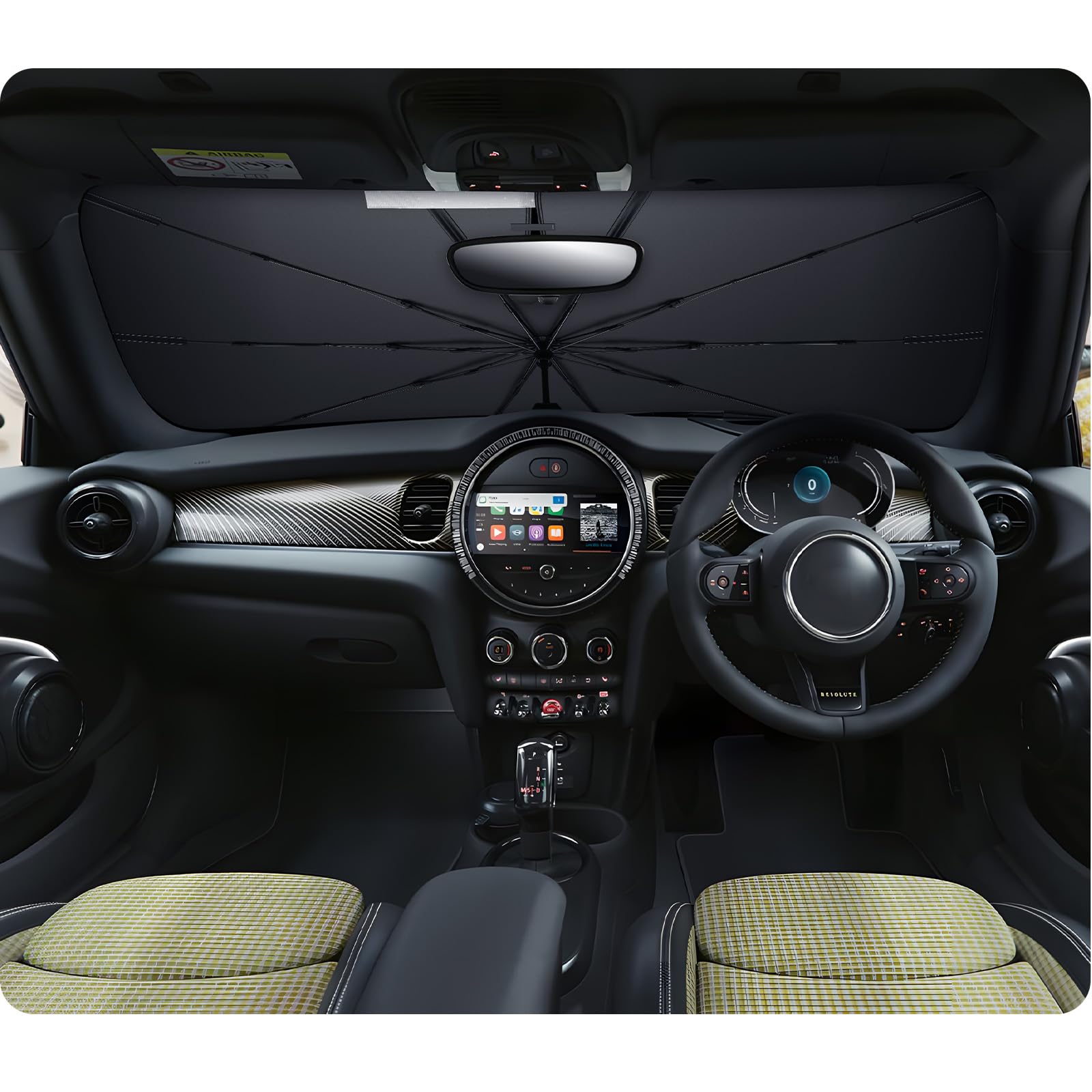 

LUWU Солнцезащитный зонт для MINI Cooper и складывается как MINI Cooper Custom Parts J01/F65/66/67 (2024) [Открывает зонт] Аксессуары, чёрный