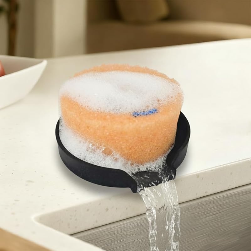 Holder for Scrub Daddy, Thinnest Build to Last Sponges Holders, Durable Smiley Face Sponge Rack, Large Soap Dish & Sink Caddy Organizer, Dishwasher 1
