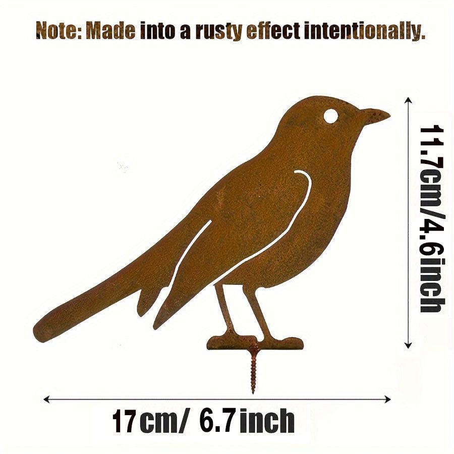 Rustic Metal Bird Silhouette Set: 4-Piece Outdoor Garden Courtyard Decoration