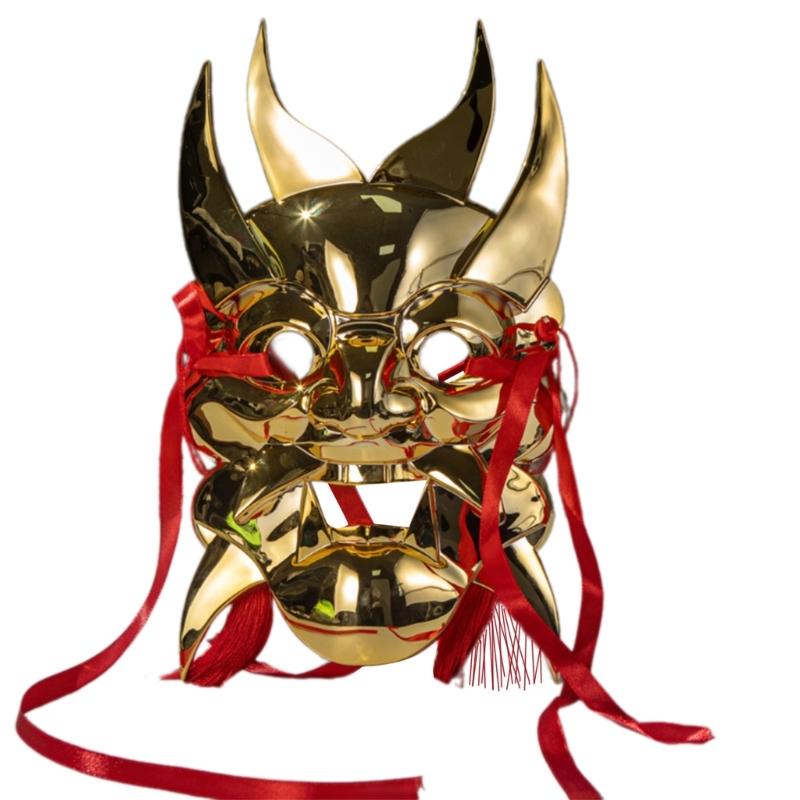 Metallic Masquerade Mask Metallic Full Face Mask Halloween Cosplay Accessories for Adult Women Men Masquerade Cosplay