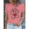 Fashion Women's Crew Neck Short Sleeve 3D Casual Color Printing Casual Short Sleeve Crew Neck T-Shirt
