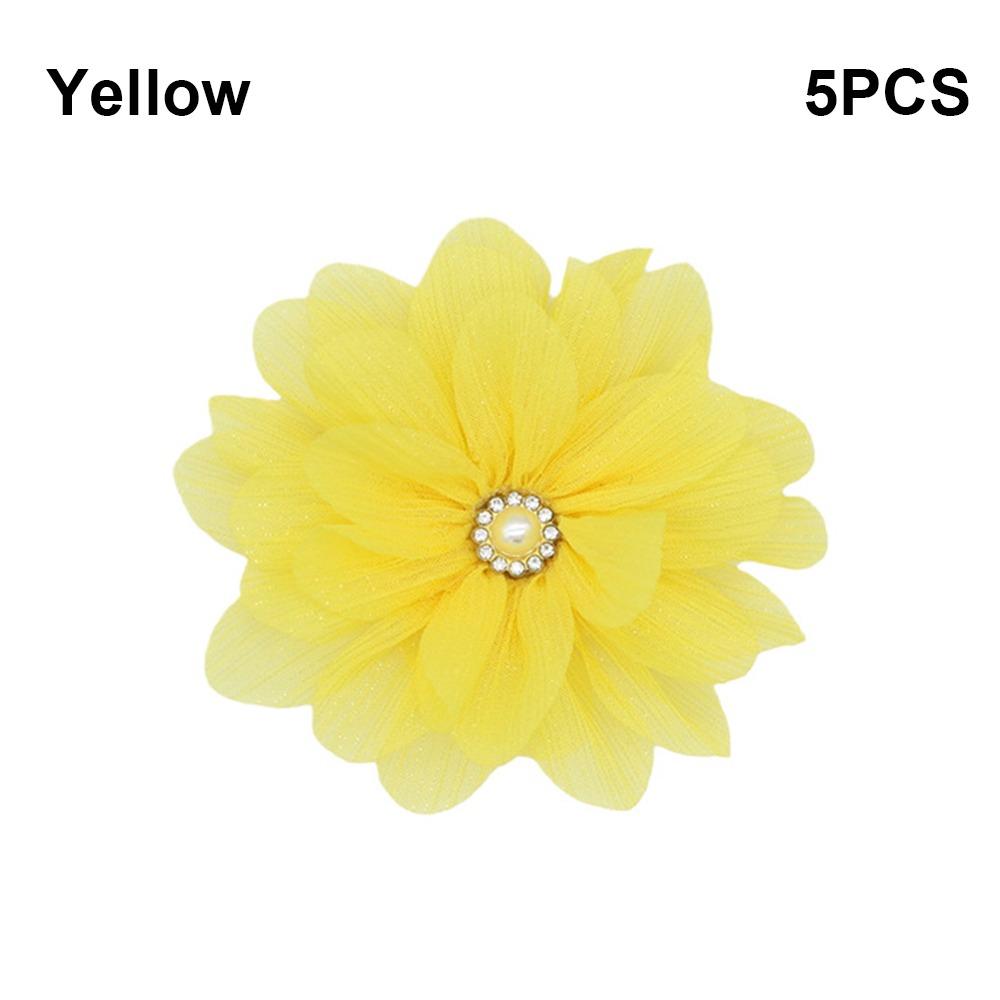 5PCS Chiffon Chiffon Flower Embellishment Handmade Material  Clothes Decoration