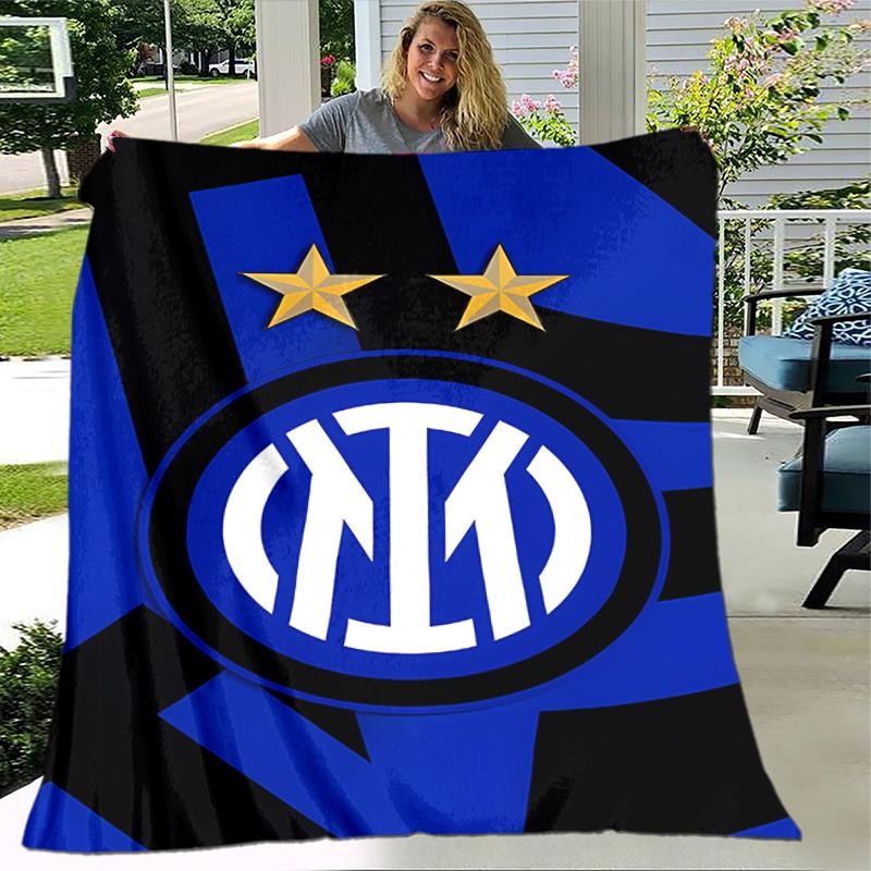 1 Stück Decke Inter Mailand Logo 1 Print Design, Leichte Decke für Sofa, Bett - Weich & Warm, Geschenk für Alle Jahreszeiten wie Weihnachten, Halloween