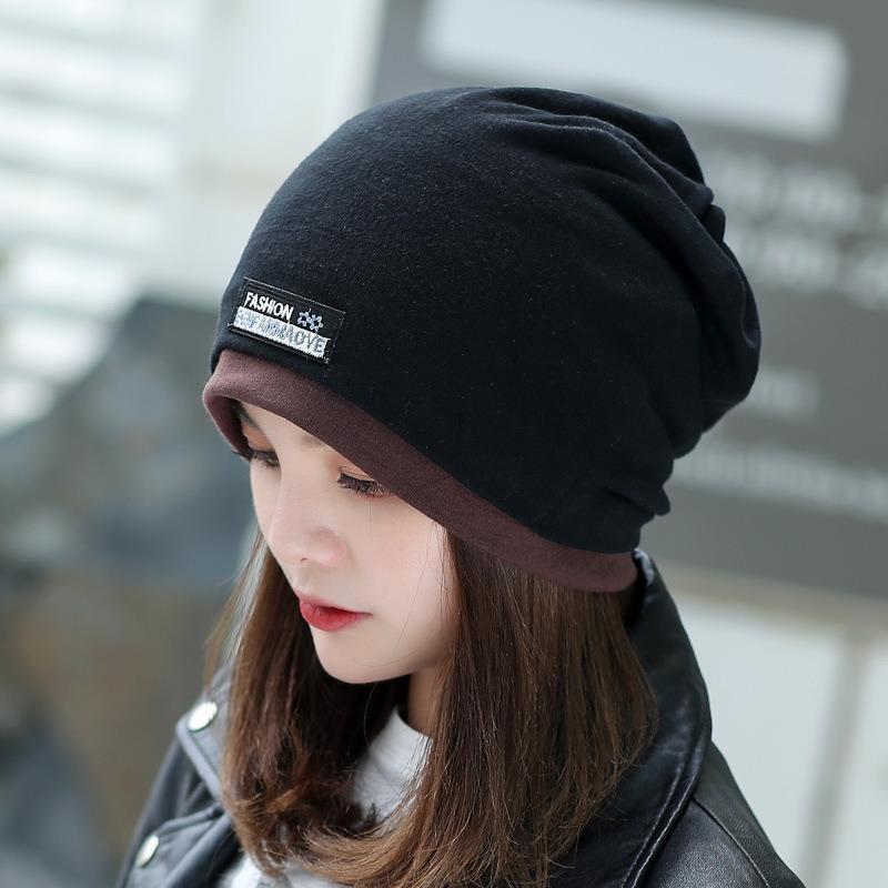 Hat Women's Solid Color Baotou Stacking Hat Fashion Casual Ear Protection Warm Women's Headscarf Hat