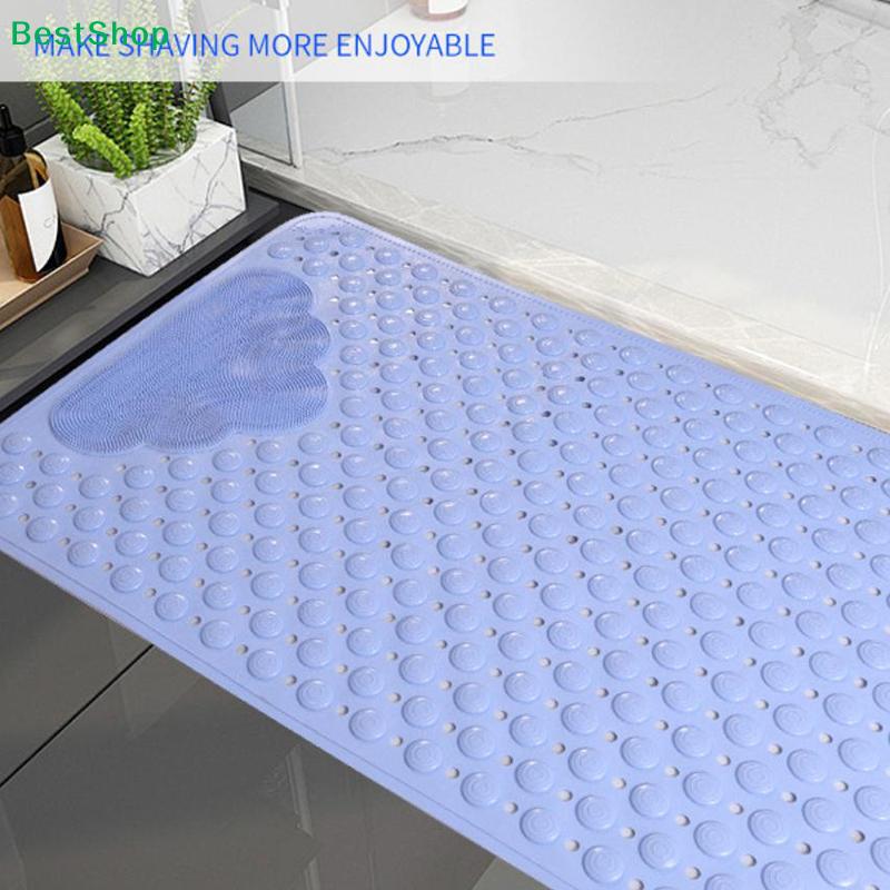 Non-Slip Silicone Bathroom Mat - Foot Massage Shower Mat, Water-Resistant Bathtub Floor Mat for Safety & Comfort