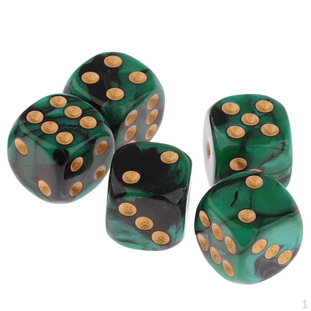 D6 Sets Speckled Six Sided Block of Dark green