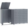 Vidaxl Mülltonnenbox für 3 Tonnen, Grau, 207x79x117 cm, Stahl