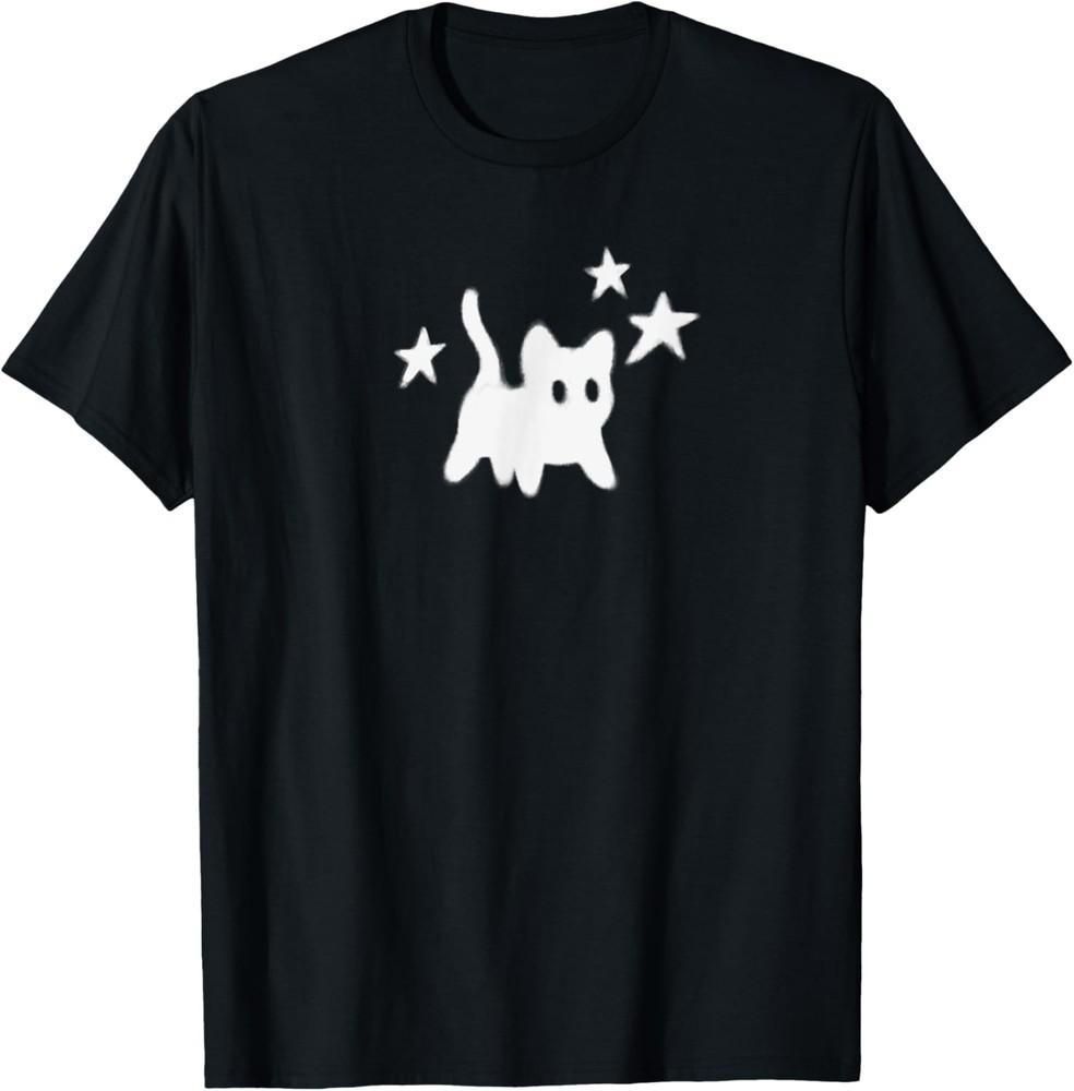Y2K 90s Scary Tomcat Cat is Scared under Starry T-Shirt Unisex T-Shirt S