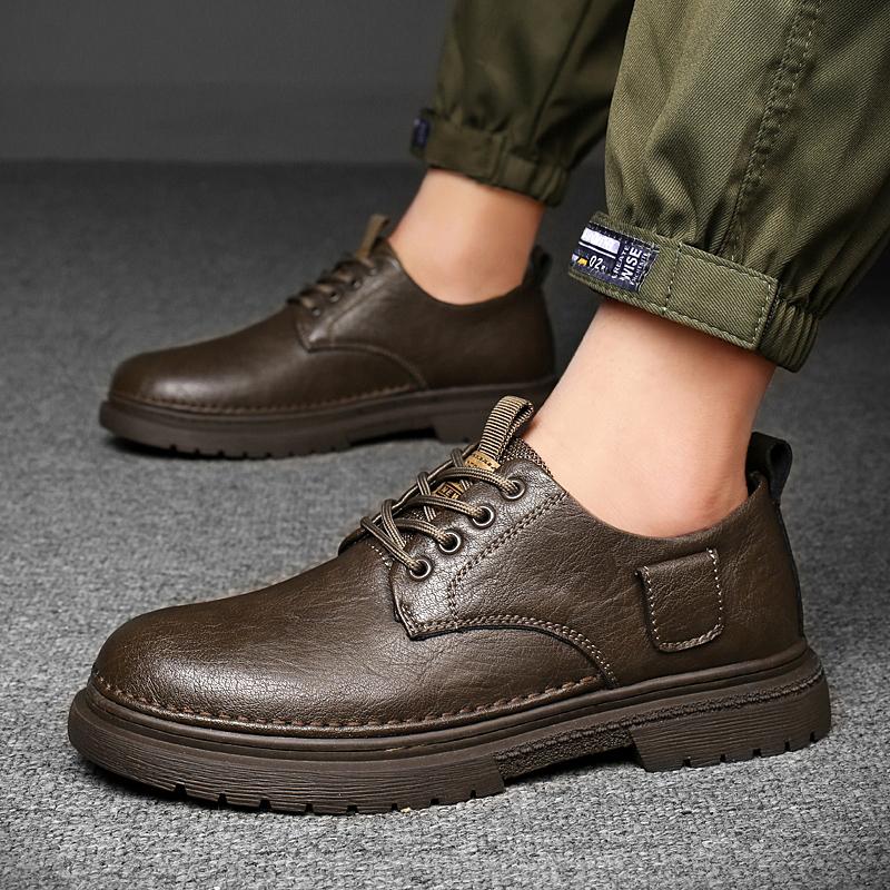 New Brands Men Casual Shoes Genuine Leather Men's Oxford Shoes Thick Soled Lace Up Wedding Footwear High-quality Business Shoes