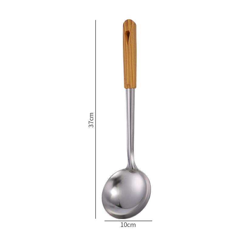 1PC Stainless Steel Cooking Utensils Wooden Handle Spatula Rice Spoon Frying Shovel Kitchenware Kitchen Baking Accessories