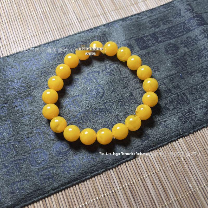 Second Generation Amber Beeswax Prayer Beads Bracelet for Men 20mm