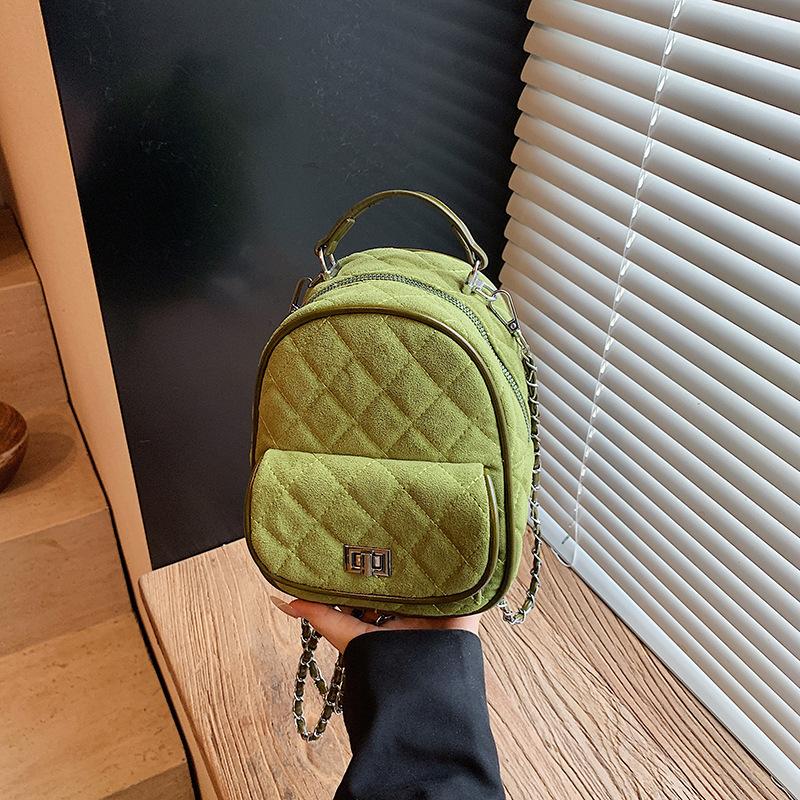 

Сумка из вышитой нити в форме ромба, новая осенне-зимняя, ретро-рюкзак, изысканный мини-женский маленький рюкзак зелёный