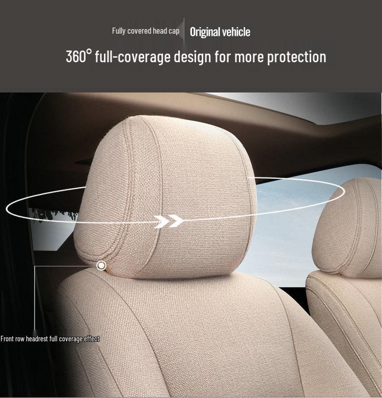 BMW 5 Series Universal Linen Car Seat Cushion - Full Coverage for New Models, 5-Seater Four Seasons Set.