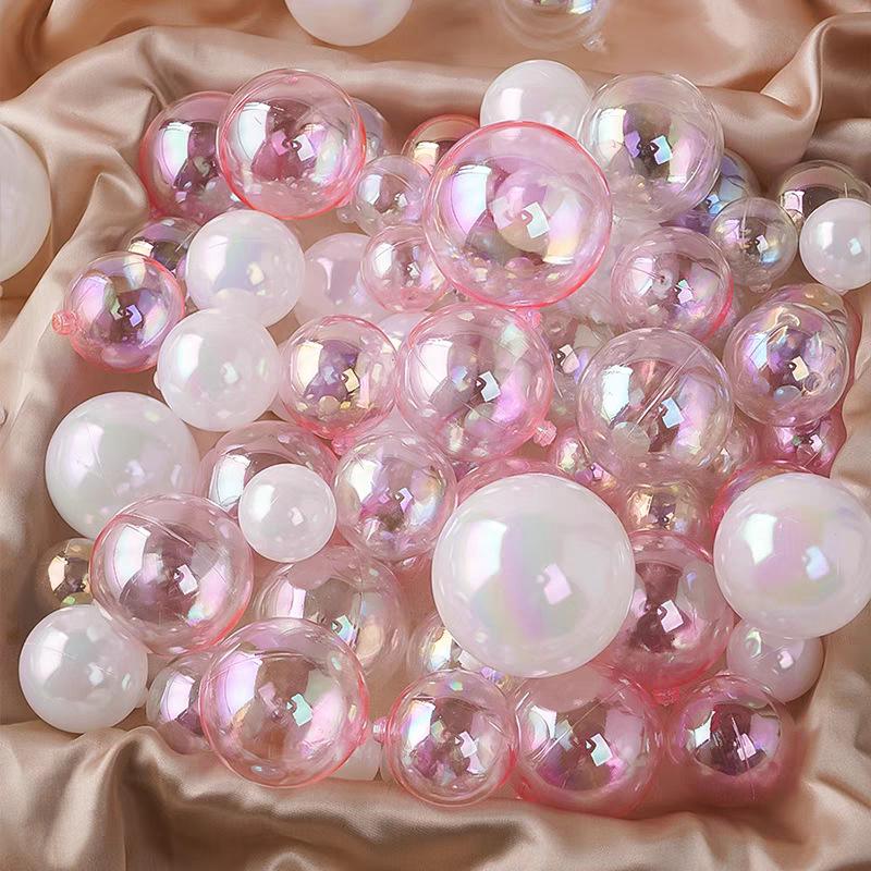 Creative Iridescent Transparent Cake Decoration - Aesthetic Milk White Party Ball for Birthday Desserts