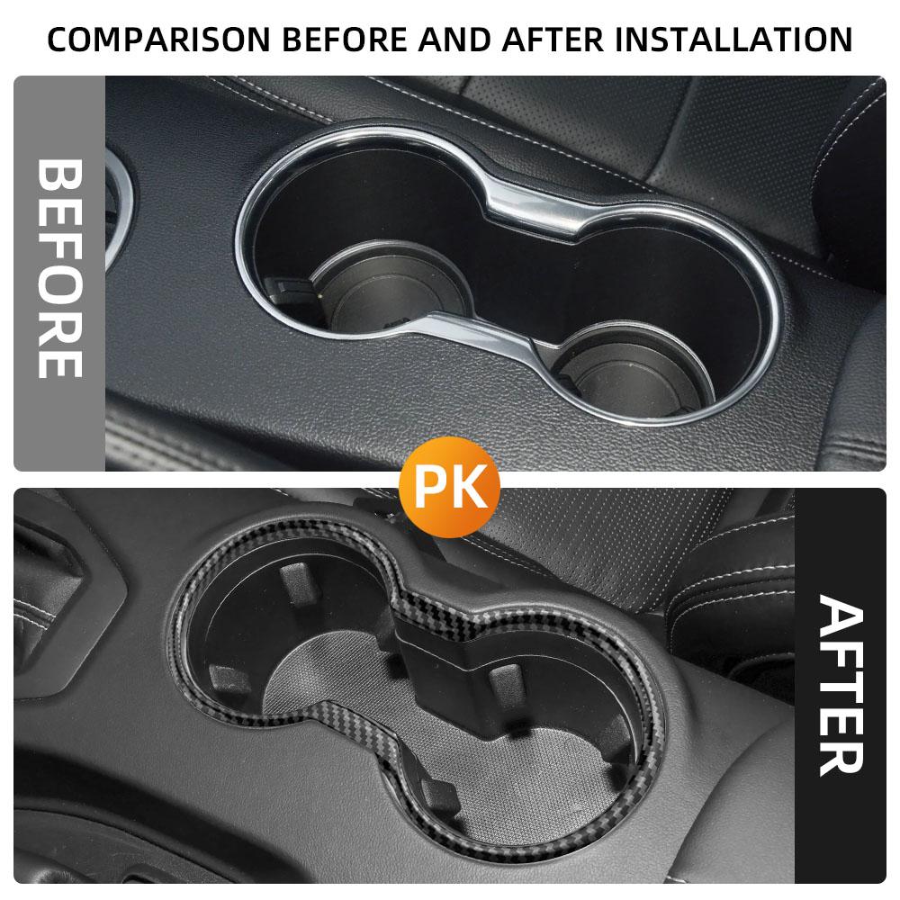Car Front Water Cup Holder Gear Shift Decoration Cover for Ford Mustang 2015 2016 2017 2018 - 2025 AT LHD Interior Accessories
