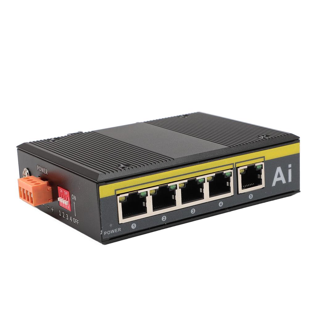 5 Port Industrial Ethernet Switch Wide Operating Temperature 10 Mbps 100Mbps Din Rail Mount POE Switch with 1 Uplink