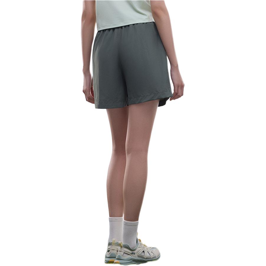 Anta Outdoor Series Solid Color Mid Waist Breathable Versatile Loose Fit Five Point Casual Shorts Women shorts Seaweed-Green 962526501-5