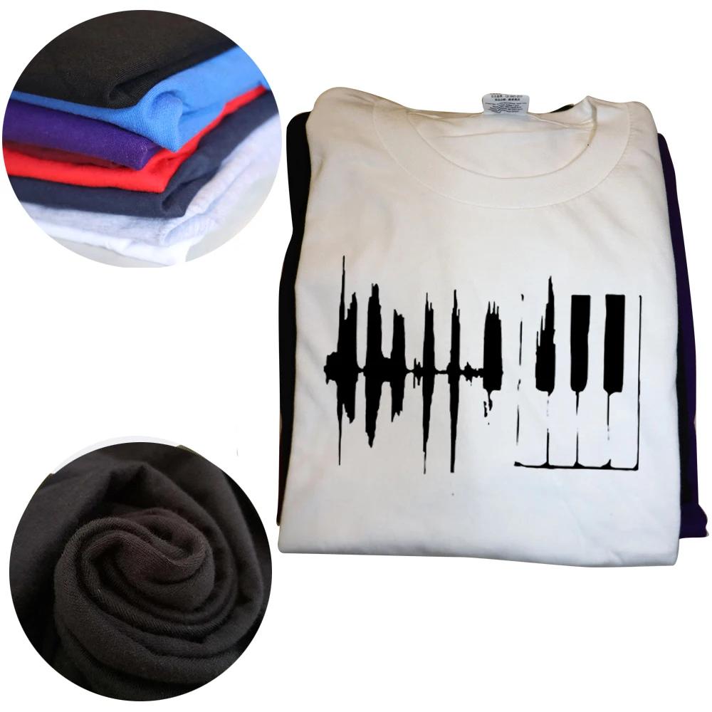 Piano Heartbeat T Shirt Men Male Summer Short Sleeve Thanksgiving Day Custom Team Music Evolution Pianist T-Shirts