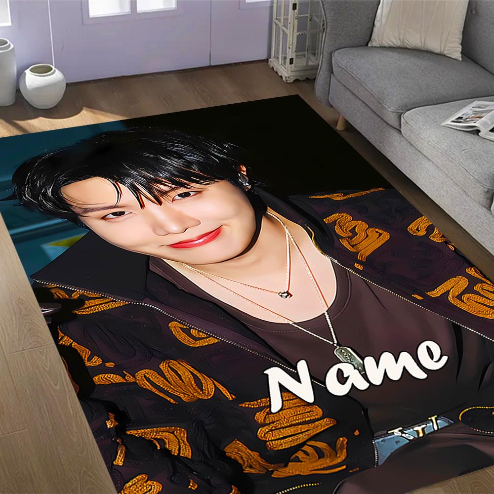 Bold Unique Style Customizable Name Carpet Design for Entryway Kitchen Foyer Decorate room Anti-slip Rug Anime Office Decor Best for Christmas