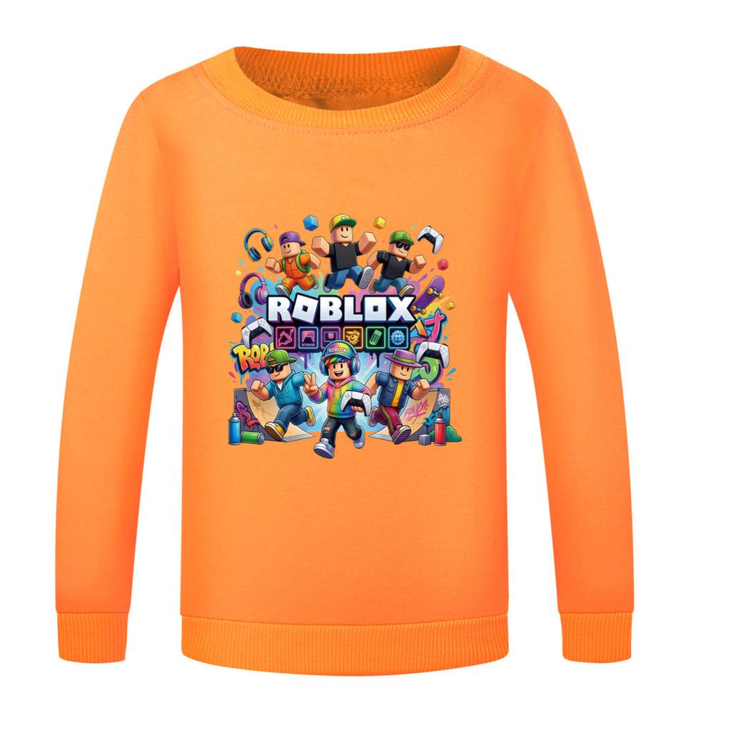 5573 Boys Girls Roblox Game Printed Round Neck Long Sleeves Sweatshirt Top