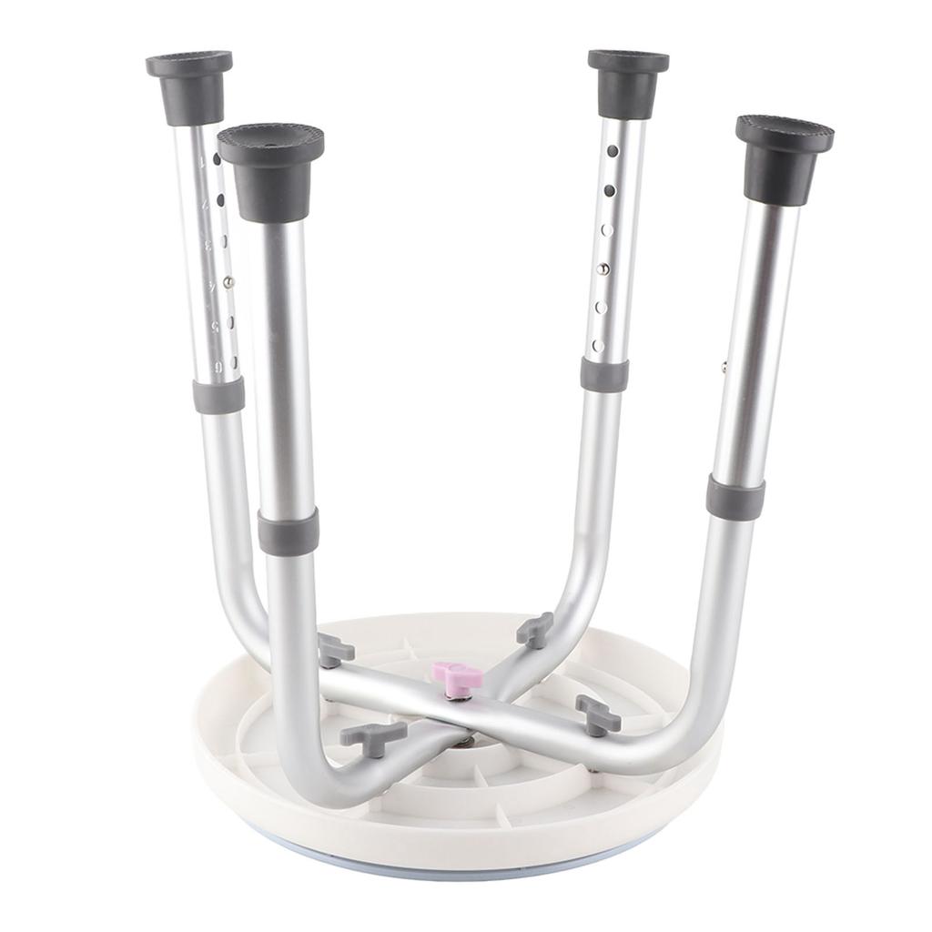 Adjustable Round Bath Shower Stool Aluminum Alloy Swivelling Seat 360 degrees Rotating Safety Seat