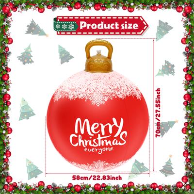PVC Inflatable Christmas Ball,23 Inch Large Outdoor Decorated Ball Outdoor Christmas Decorations,New Years Christmas Ornaments