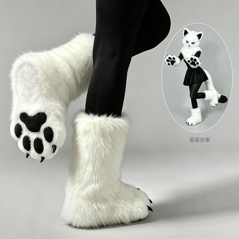 Handmade Fursuit Paw Socks Indoor Cosplay Cat Feet Costume Accessory Furry Fan Convention Wear