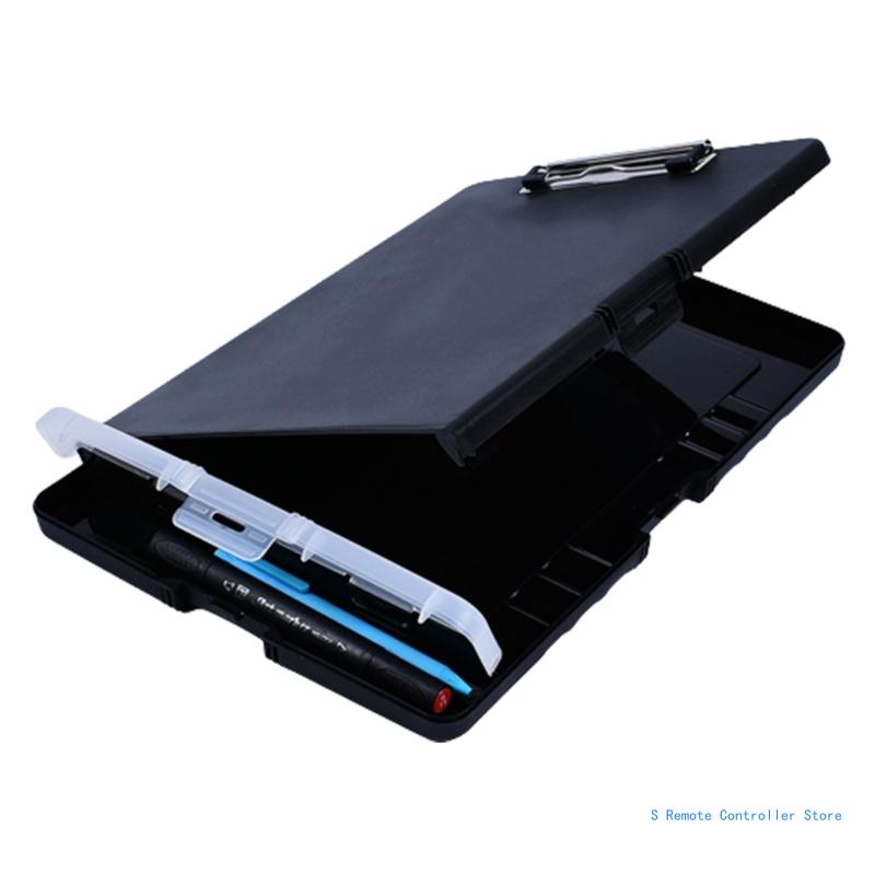 Portable File Case with Clipboard and Pen Box Document File Organizer Folder for Office Hospital Factory Warehouse