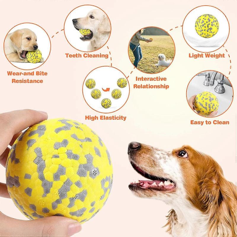 High Elastic Dog Ball, New Material Dog Toy, Indestructible Dog Toy, Dog Gift for Small and Medium Dogs(Yellow+Orange) (Yellow+Fluorescent)