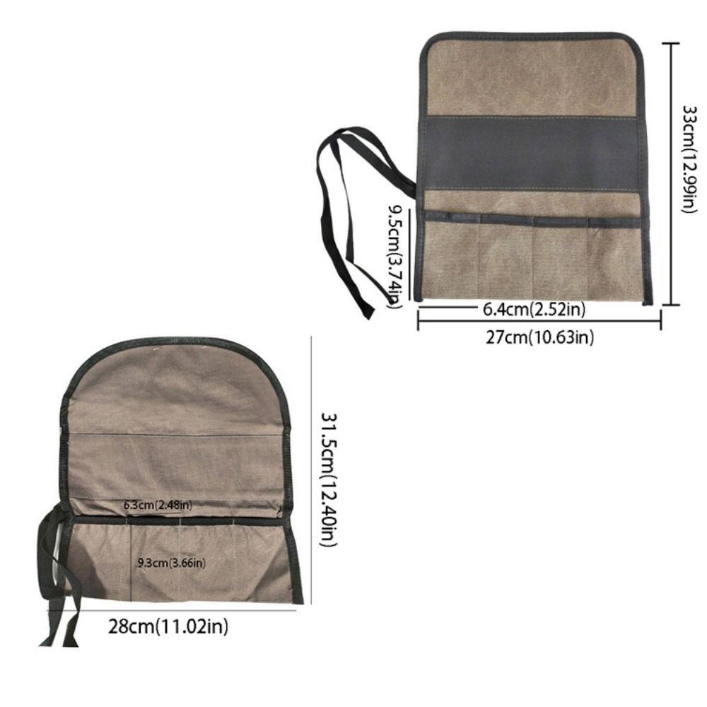 Oxford Cloth Multi Purpose Tool Bag Roll Up Design Heavy Duty Tool Storage Case Multiple Pockets Hanging Design Roll Up Tool Bag