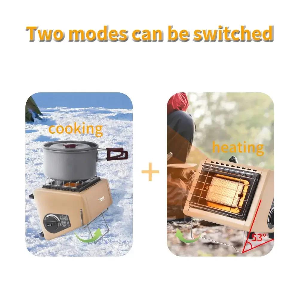 1.5KW Zewnętrzny Piec Grzewczy Kuchenka Kaseta Grill Przenośny Grzejnik Gazowy Kemping Namiot Kempingowy Wędkarstwo Palnik Kuchenka Podgrzewacz do Rąk