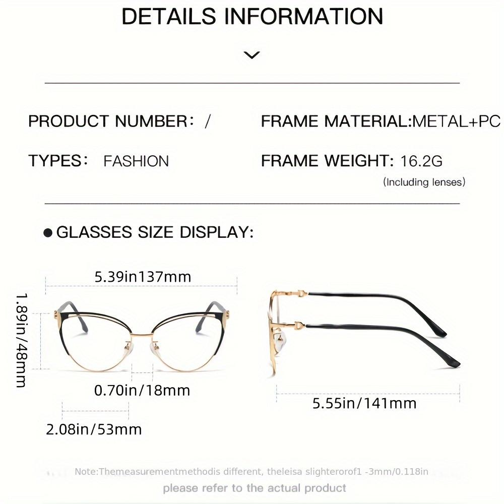 fashionable anti blue light glasses unisex color shift metal cat eye frame trendy vision care eyewear for women men