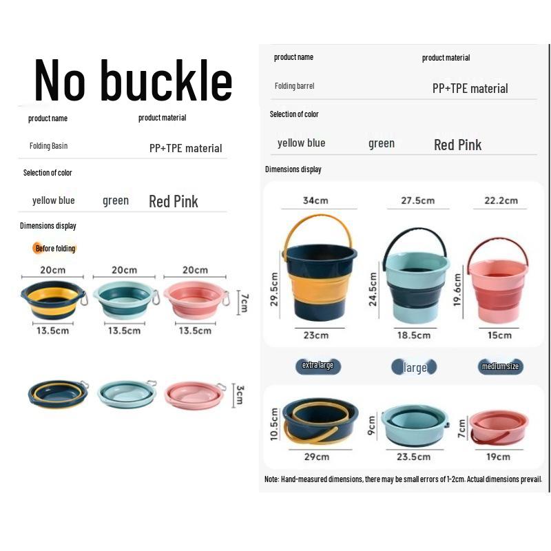 

High-Temp Resistant Foldable Portable Water/Fishing Bucket & Outdoor Trash Can Small Thickened Foldable Basin море синього кольору