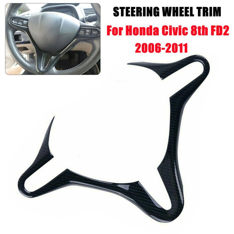 Car Steering Wheel Trim Button Decoration Frame ABS Plastic Cover Sticker Interior Accessorie For Honda Civic FD2 City 2006-2011