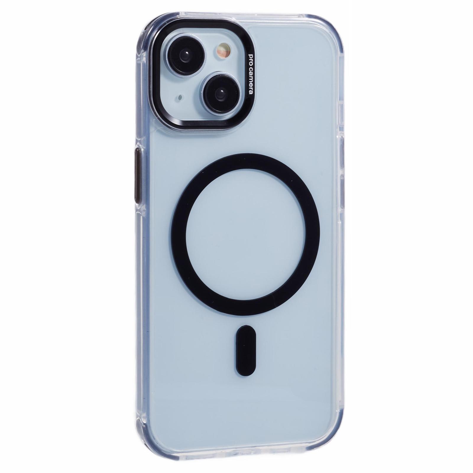 

For iPhone 15 Clear Case Compatible with MagSafe Four Corners Anti-Drop PC+TPU Phone Cover F