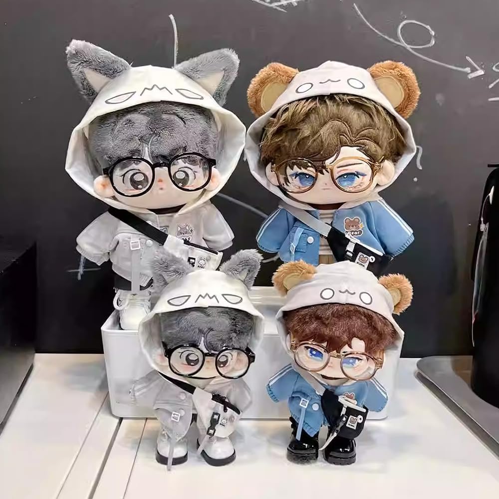 Niannyyhouse 10cm, 15cm, 20cm Plush Toy Costumes: Hoodie, Vest, Pants, Backpack, Glasses, Shoes, Wolf and Bear Clothes, Cotton Doll, Dress-Up
