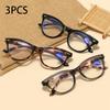 3PCS Anti-Blue Light Ladies Floral Reading Glasses Fashion Printing Presbyopia Eyeglasses Degree +1 +1.5 +2 +2.5 +3.0 +3.5 +4.0
