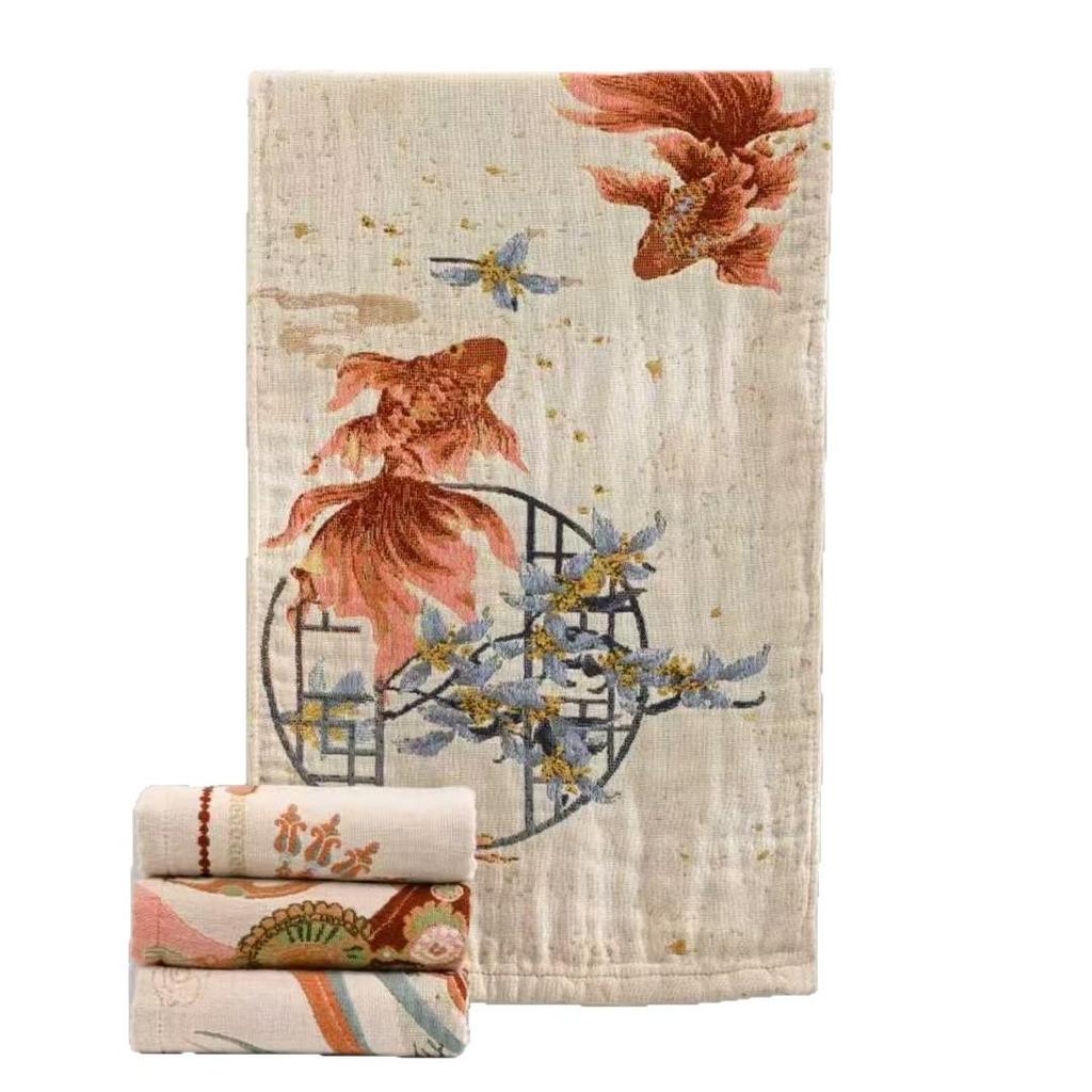 Ethnic Style Oversized Cotton Face & Bath Towel - Soft, Breathable & Absorbent