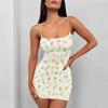 European & American Fashion Sexy Women's Black Print Sling Dress - MH142