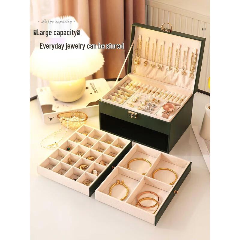 HANDUNYOU Light Luxury Large Capacity Jewelry Box