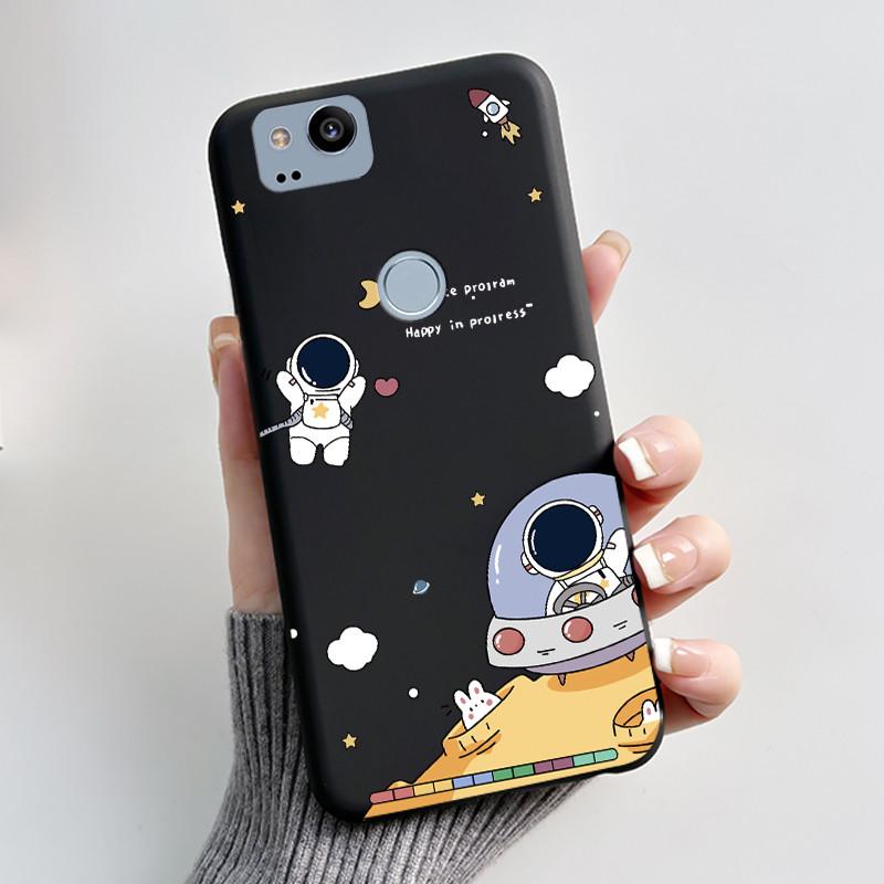 Cute Case For Google Pixel 2 / Pixel 2XL Printing Shell Pixel 1 XL Pixel1 Protective Cover Soft Silicone Cartoon Black Casing