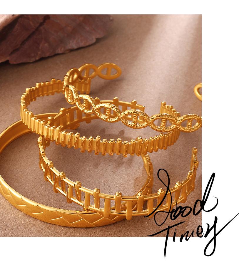 Retro Geometrisches Gewebtes Armband Set: Stapelbare, Hohlgefugte Offene Armbänder