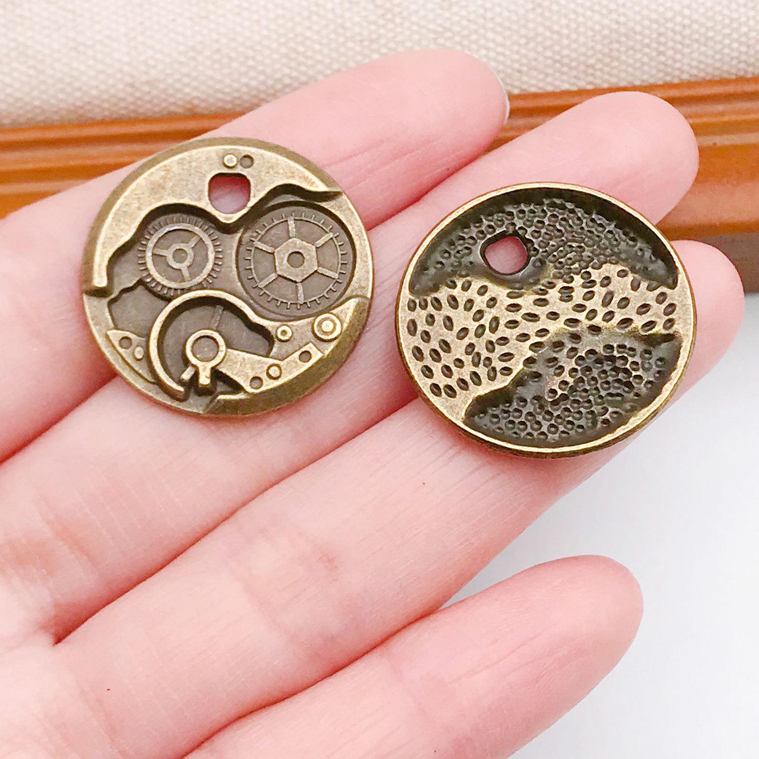 

Вінтажний зелений європейський годинник-підвіска з шестернями, намисто-шарм, компоненти