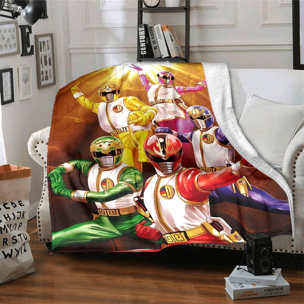 Power Rangers Teamup Flannel Blanket Super Soft Warm Cozy Blanket For Sofa Bed Office Travel Allseason Home Decor Gift