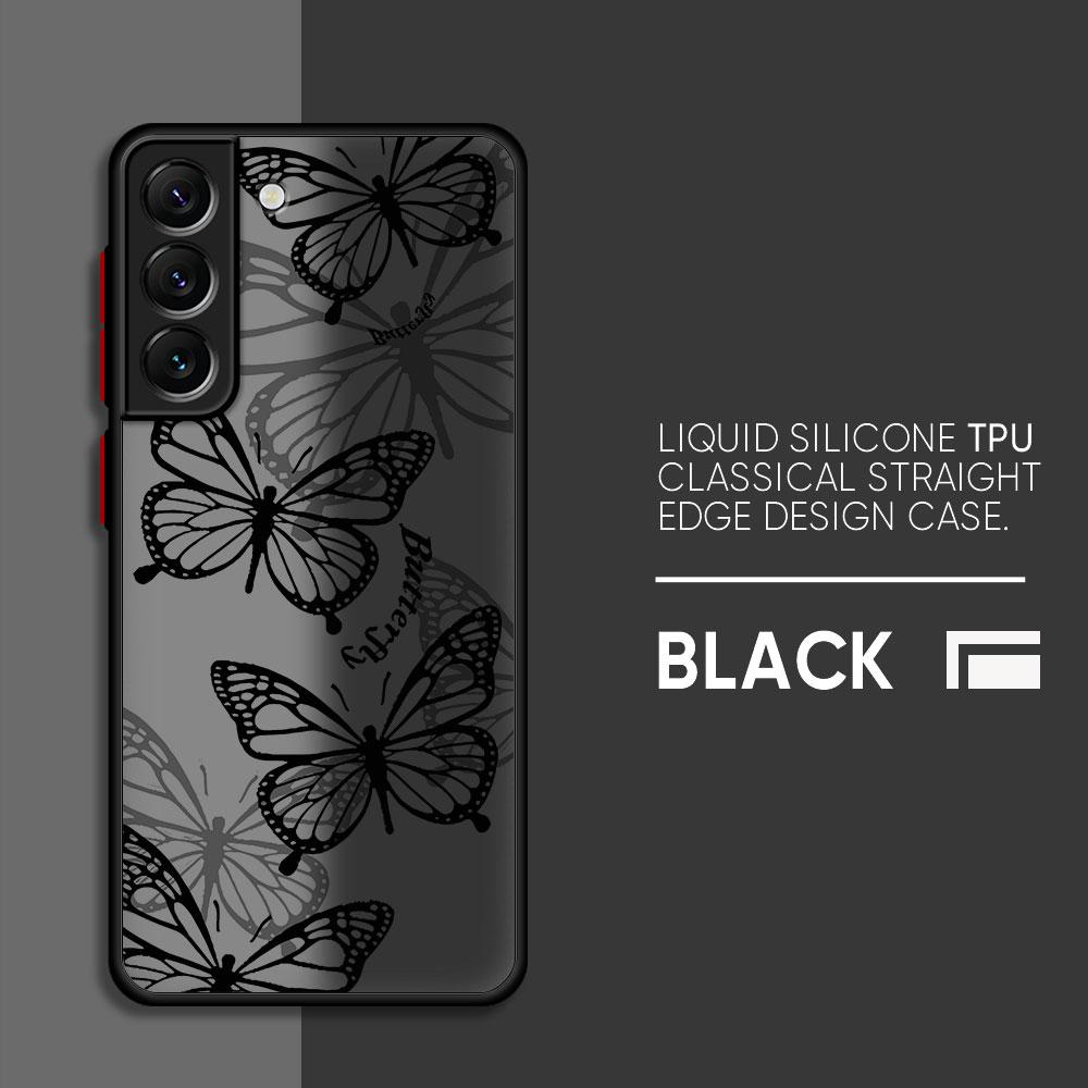 INS Retro Butterfly Phone Case for Samsung Galaxy Note 9 8 A50 A70 Note 10 Plus A12 A21s A21s A51 Note 20 Ultra A31 A71 Cover