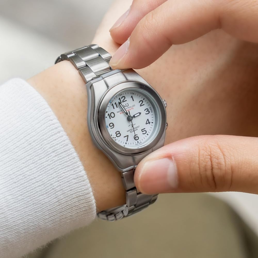 Citizen Q&Q Solar Radio-Controlled Watch 10 Bar Water Resistant Women's Silver