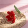 Creative Knitted Tulip Yarn Handmade Simulation Knitted Bouquet Crochet Flower  Valentine's Day